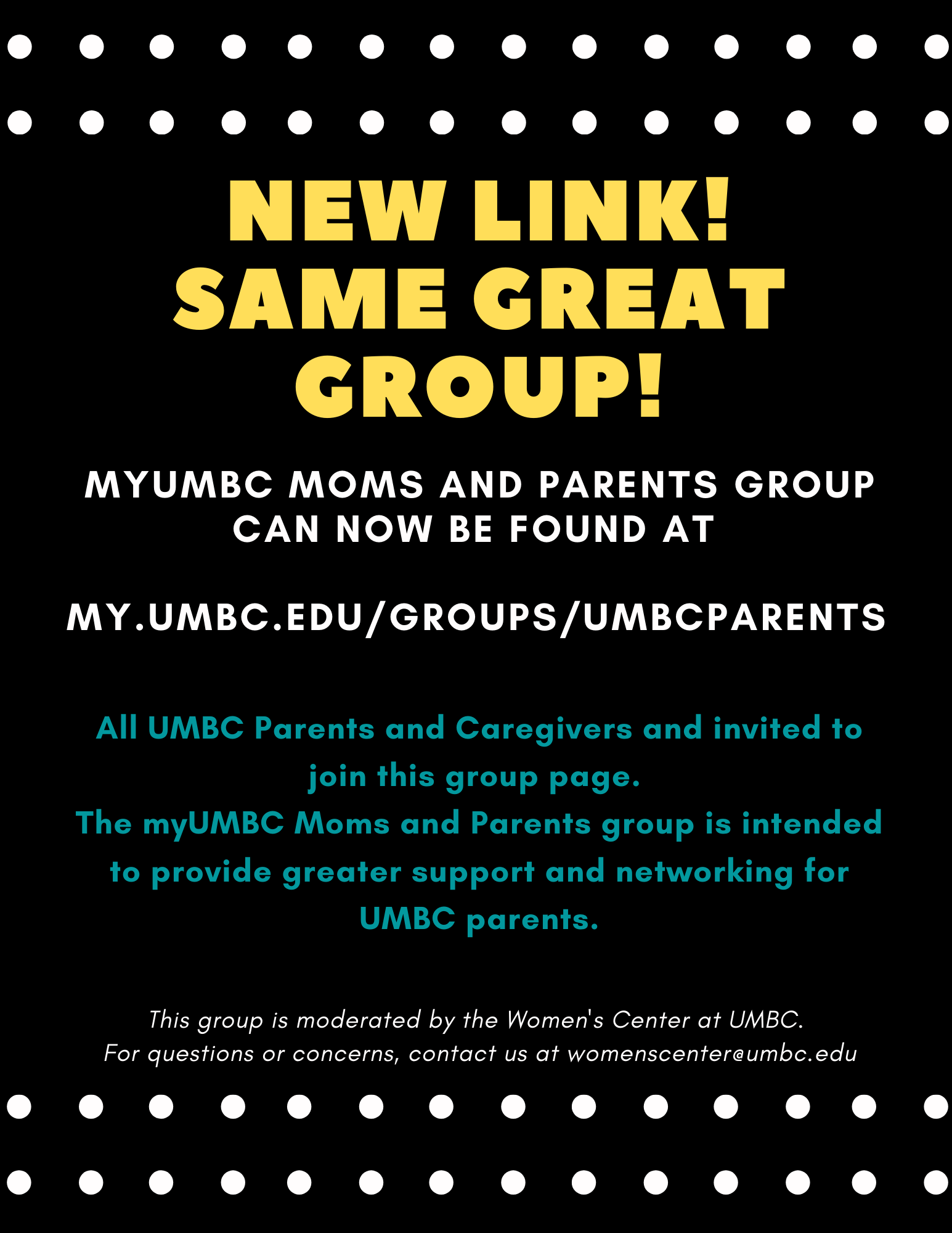myUMBC Resource Page for UMBC Parents